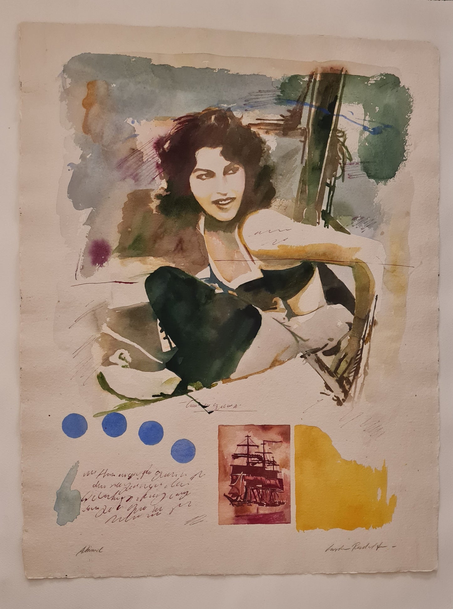 Carsten Rudolfsen, watercolour, Rachel, 50 x 60 cm