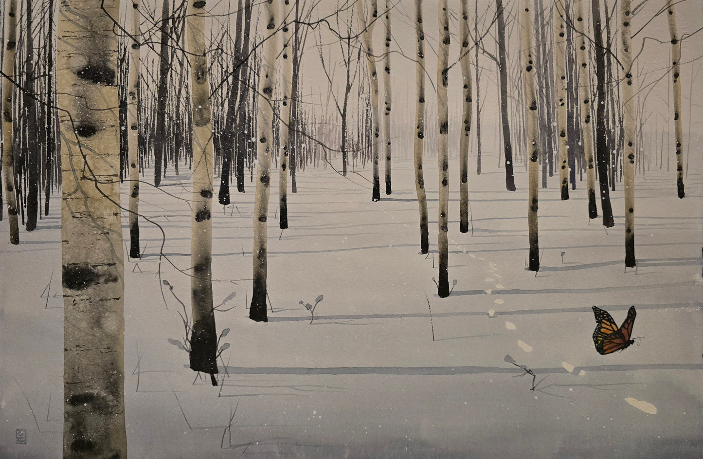 Christian Koivumaa, Björkar II, 57 x 38 cm