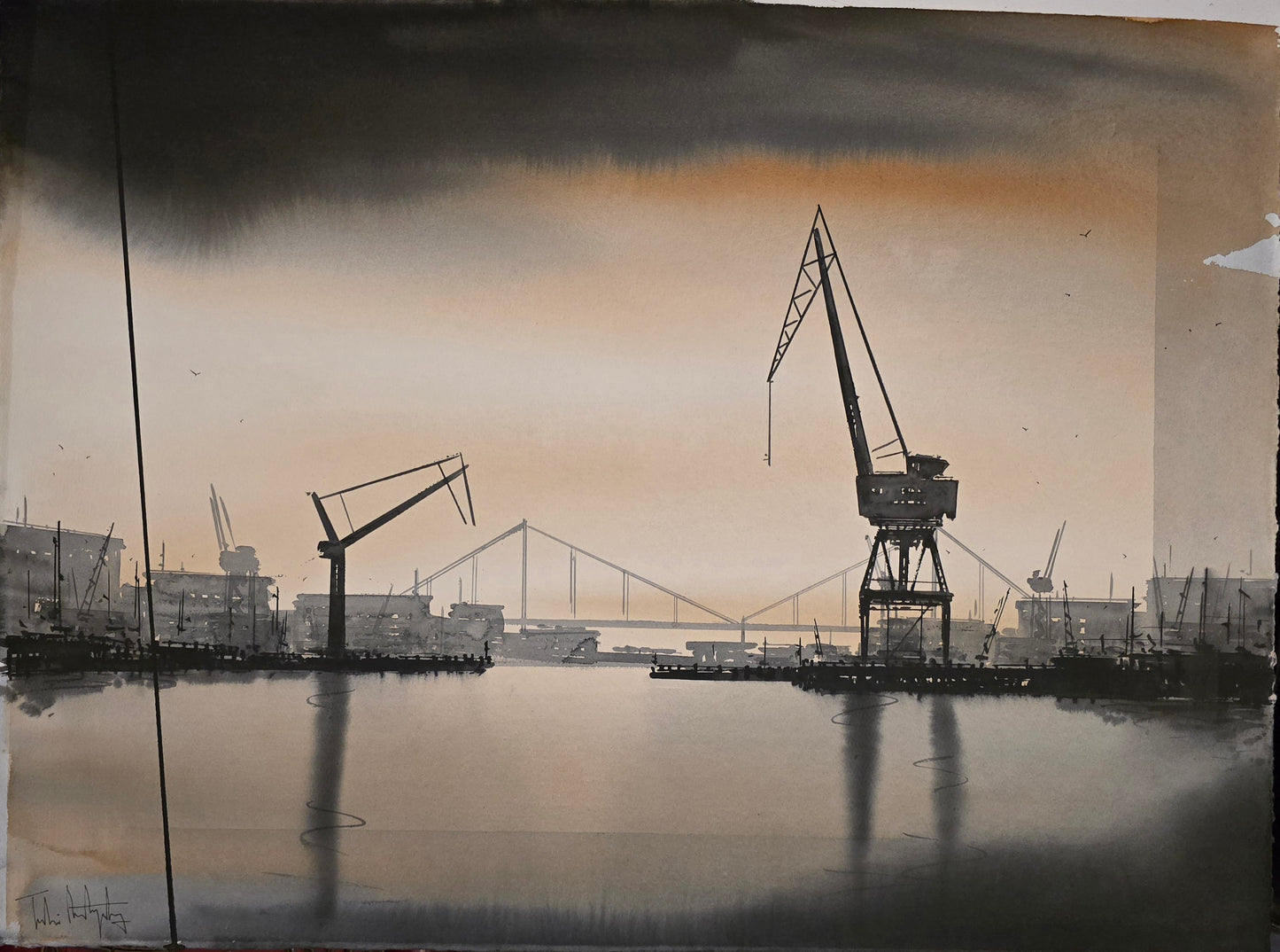 Tobias Liljeborg, Gothenburg harbour, 75 x 57 cm