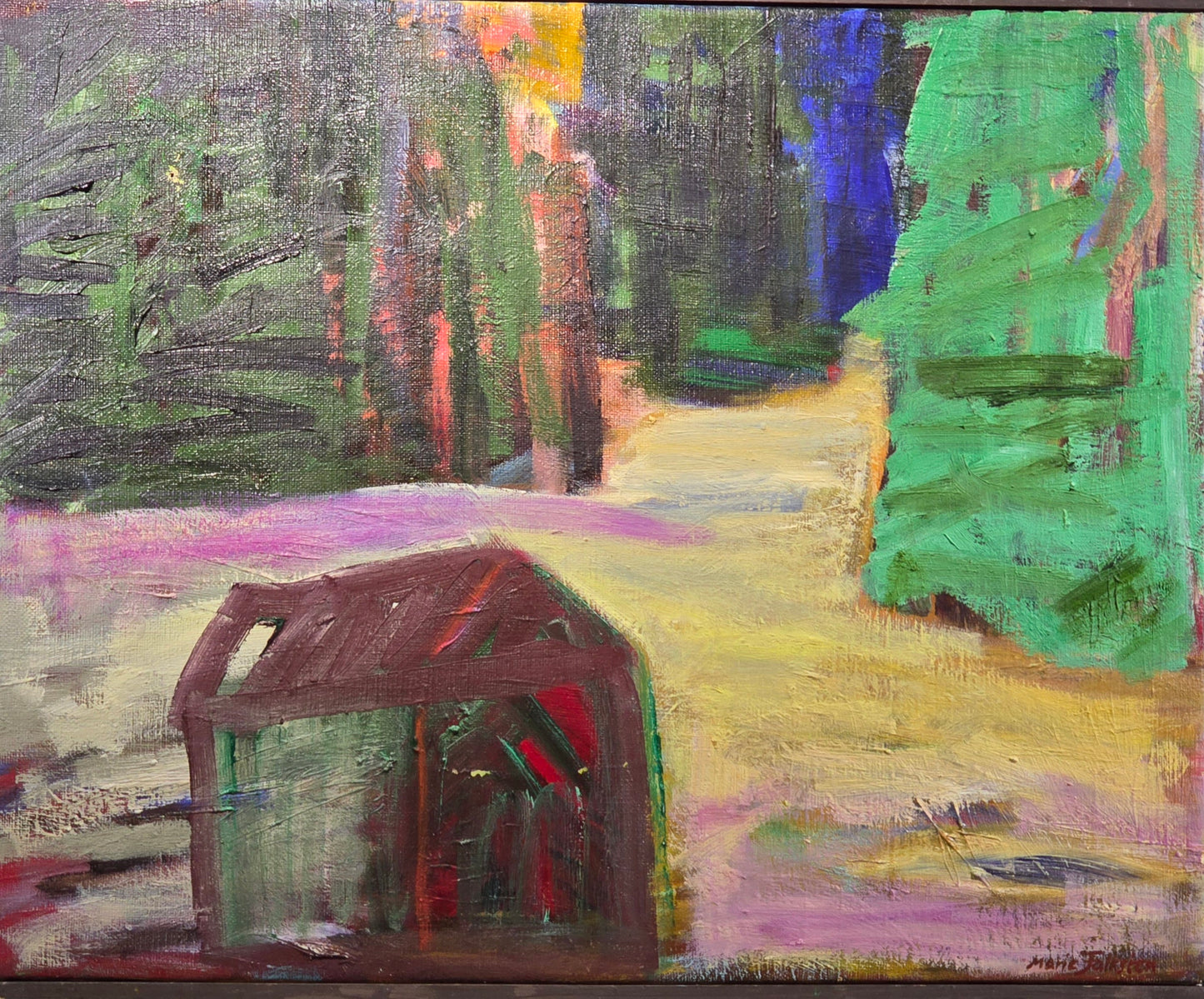 Marie Falksten, painting, Huset, 42 x 33 cm