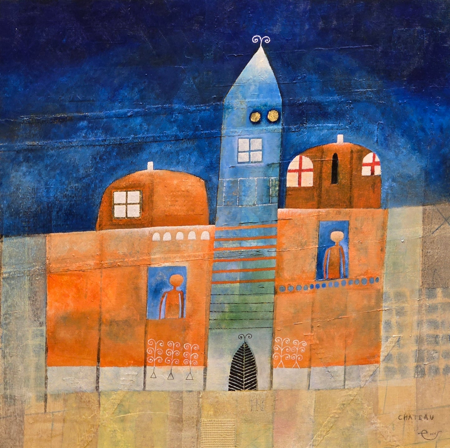 Mathias Saving, painting, Chateau, 60 x 60 cm