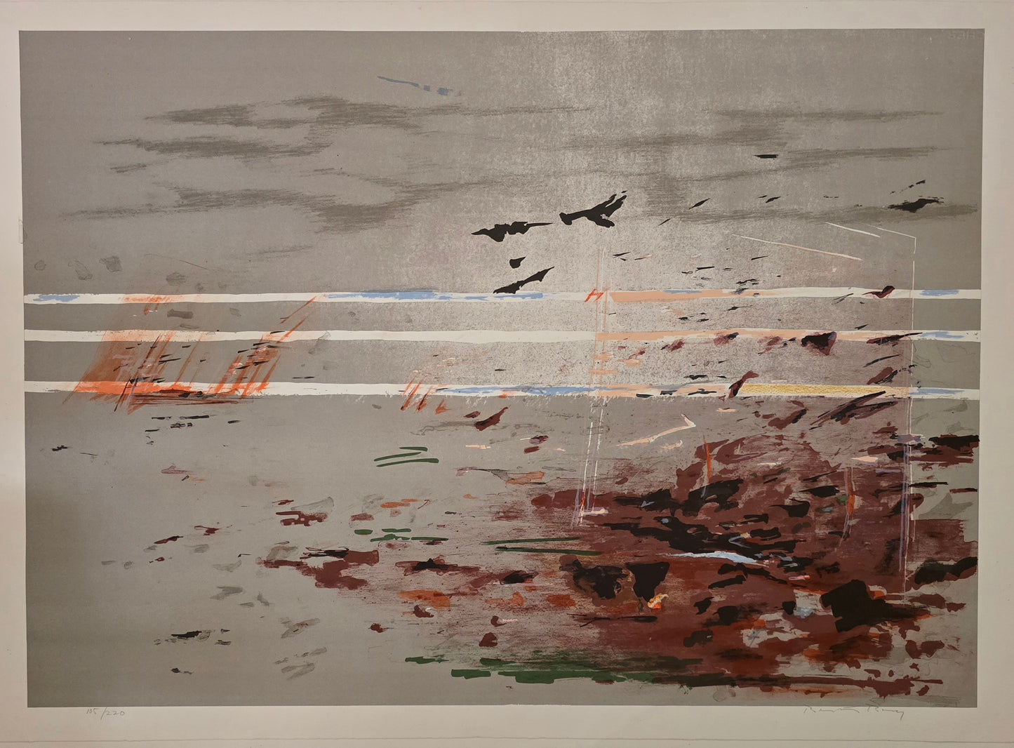 Bertil Berg, lito, Landscape, 96 x 69 cm