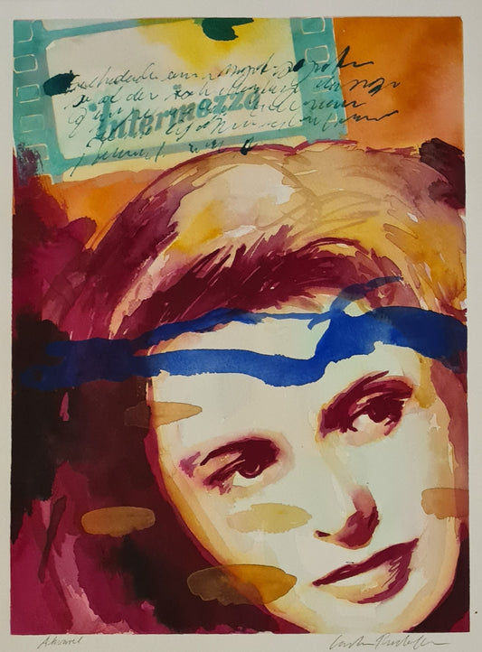 Carsten Rudolfsen, watercolour, Bergman, 17 x 25 cm