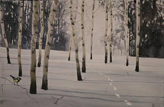 Christian Koivumaa, Björkar I, 57 x 38 cm
