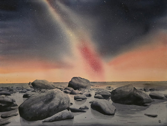 Christian Kivumaa, Red sky, 57 x 75 cm