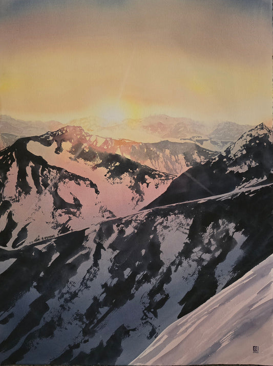 Christian Koivumaa, Vandring på Fjället, 57 x 75 cm