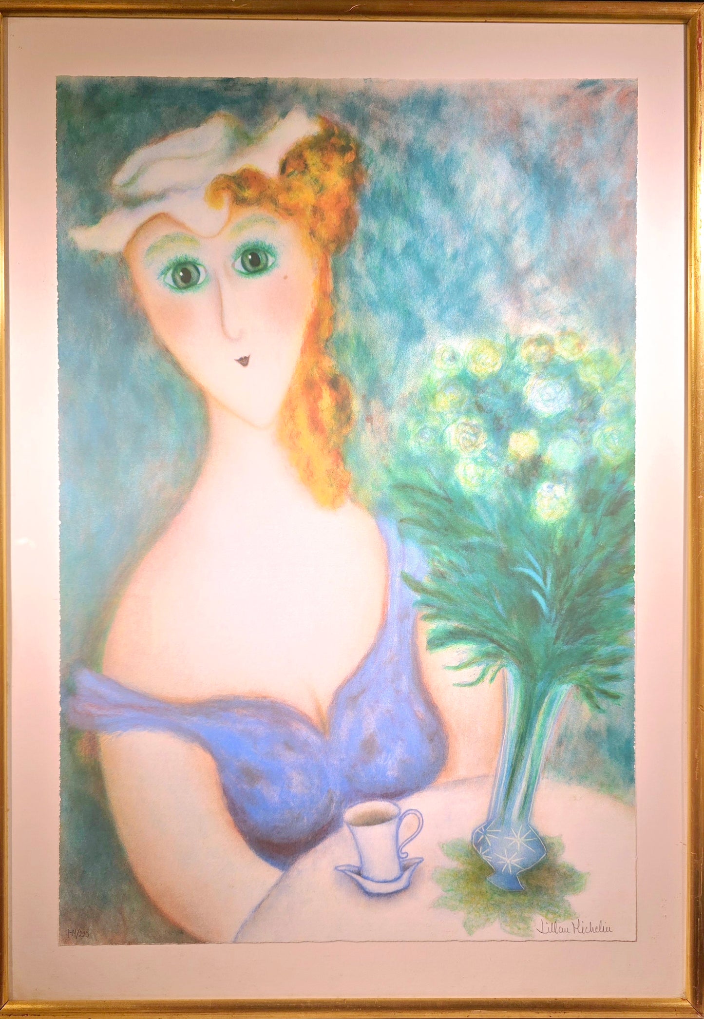 Lillan Michelin, litho-print, Café, 40 x 60 cm
