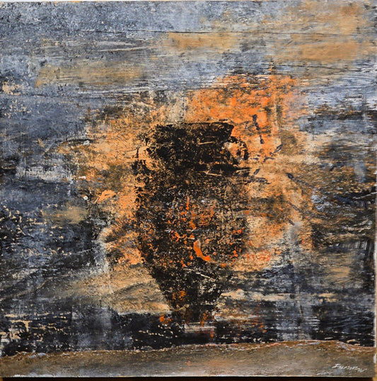 Bertil Fredholm, painting, Urna III, 40 x 40 cm