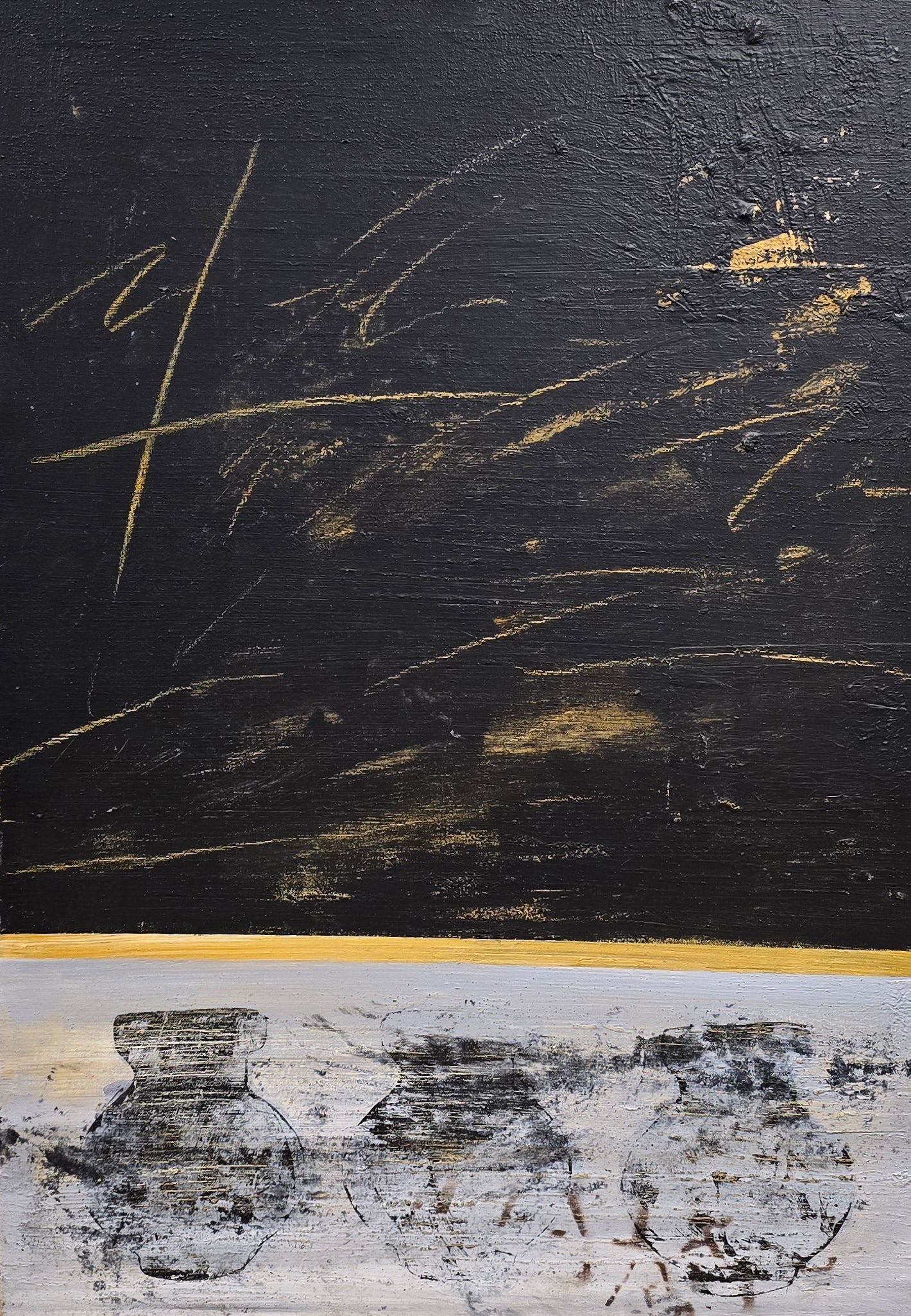 Bertil Fredholm, painting,Black and white, 70 x 100 cm