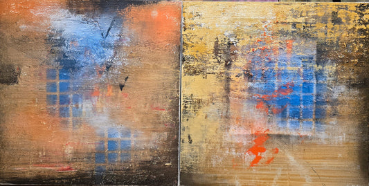 Bertil Fredholm, painting,Windows, Diptyk, 100 x 50 cm