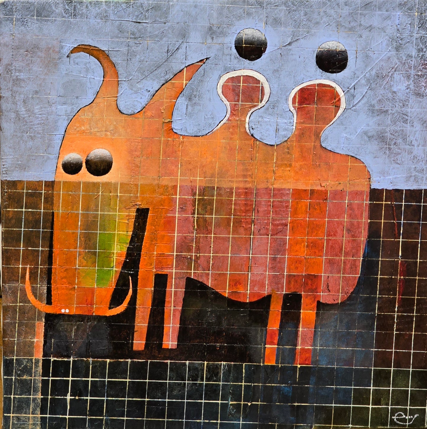 Mathias Saving, paintin, Mamut, 46 x 46 cm