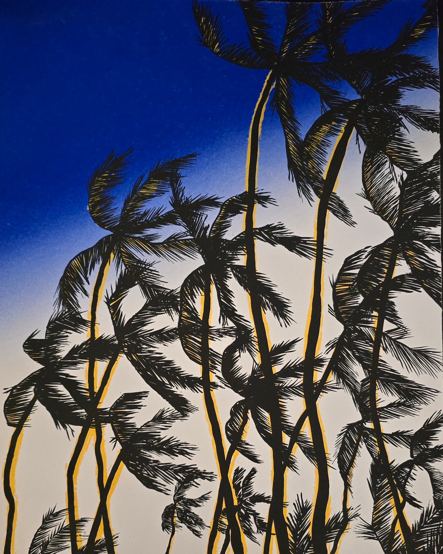 Måns Heidvall, Palms, lito, 55 x 70 cm
