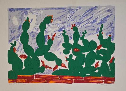 Susan Gillhög, serigrafi, Kaktus, 35 x 25 cm