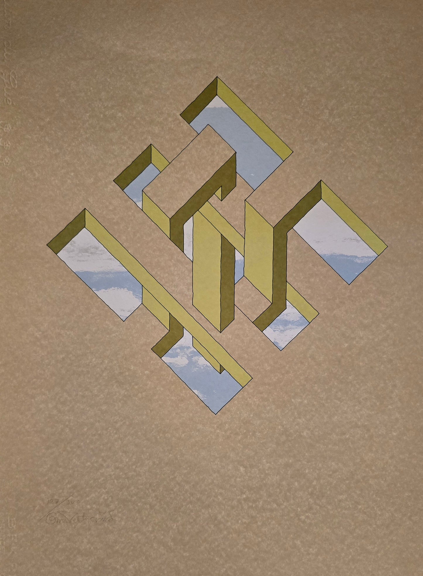 Oscar Reuterswärd, lito, Window, 48 x 70 cm