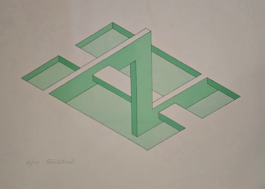 Oscar Reuterswärd, lito, Grön, 60 x 44 cm
