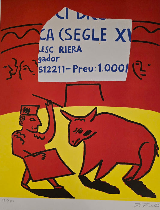 Jonas fredén, lito, Toro, 42 x 55 cm