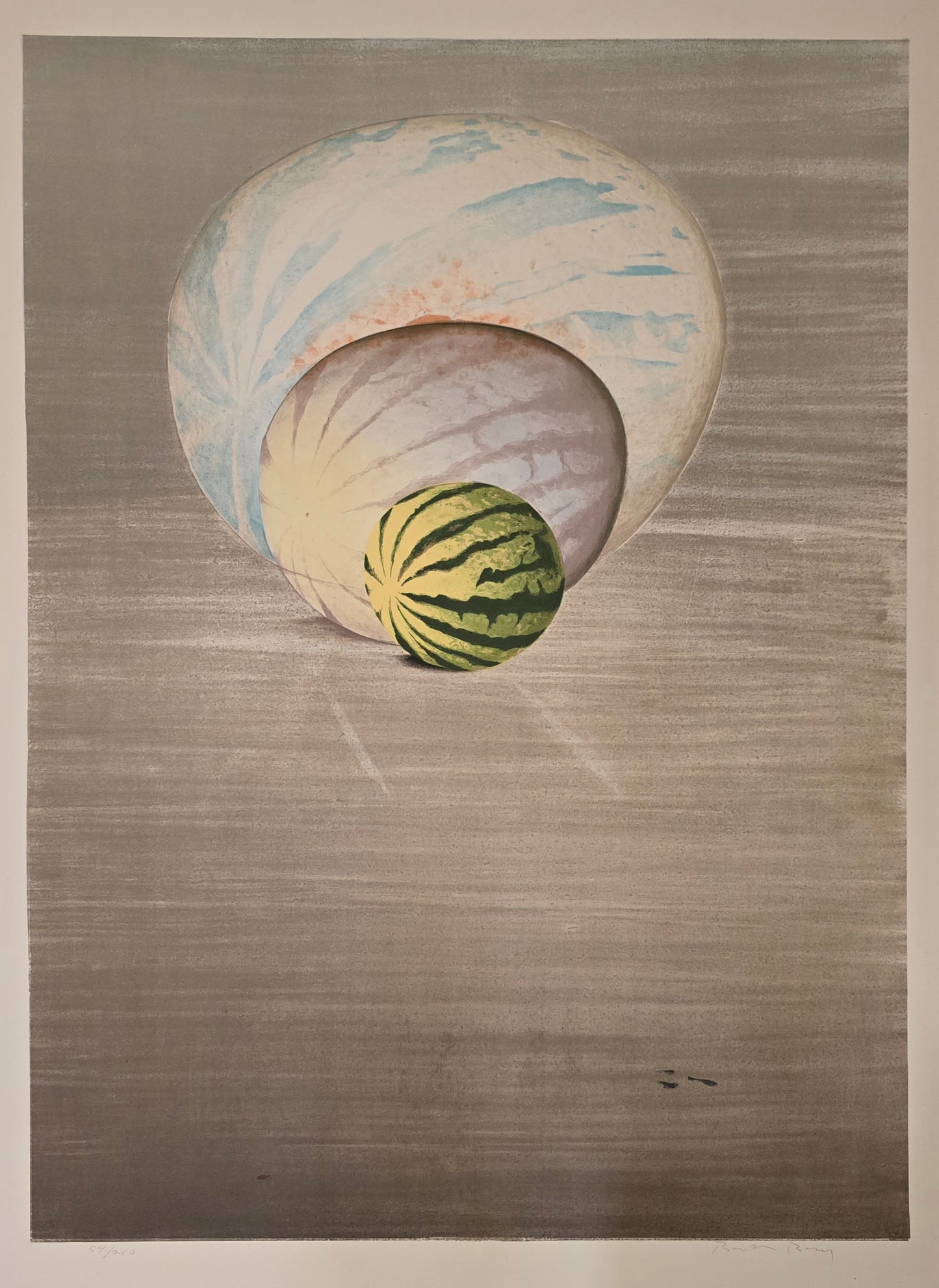 Bertil Berg, lito, Melons, 69 x 96 cm