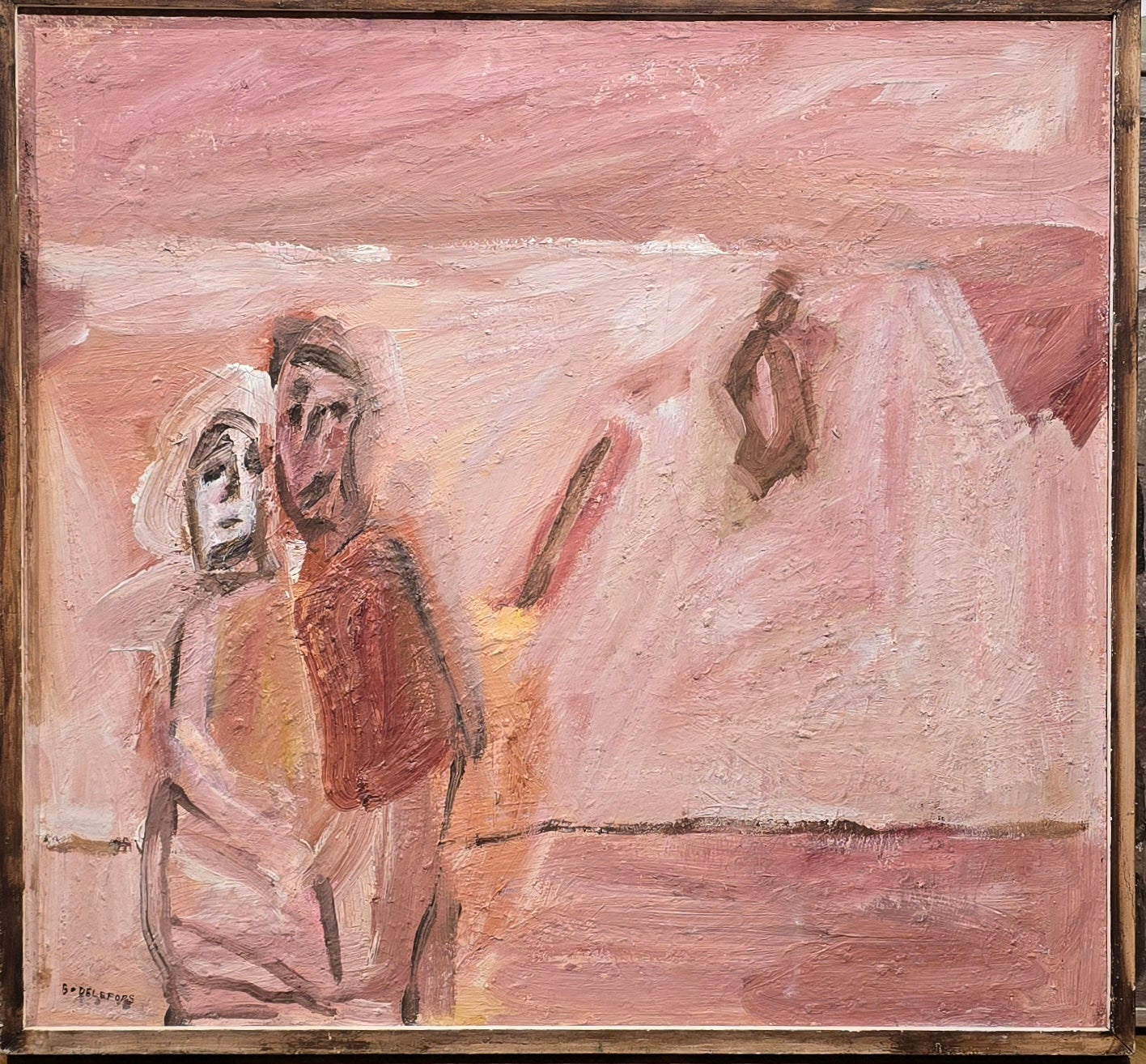 Bengt Delefors, painting, Landet,75 x 69 cm