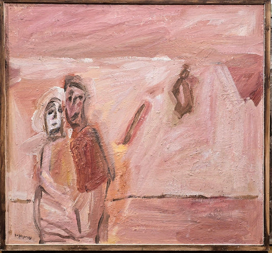 Bengt Delefors, painting, Landet,75 x 69 cm