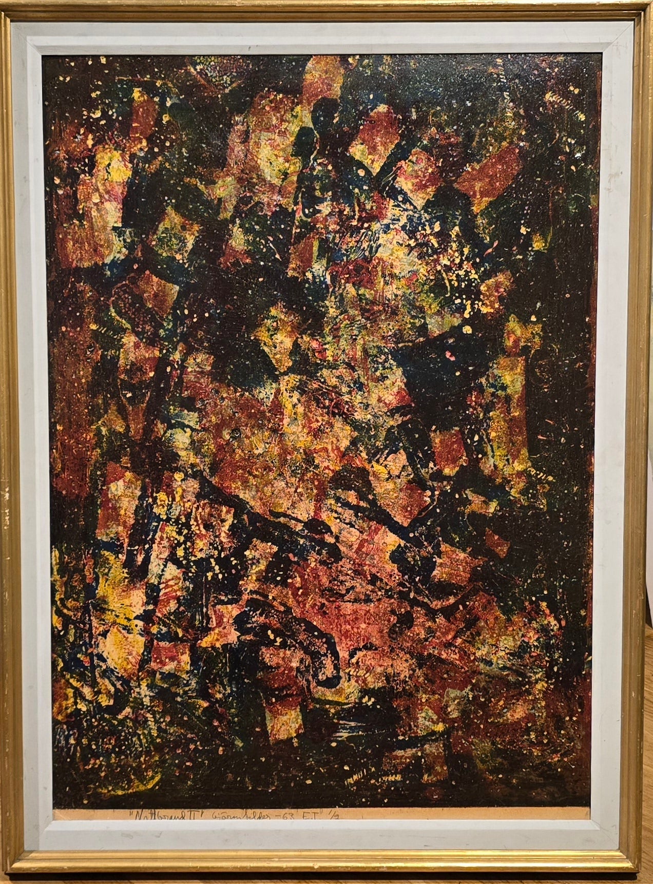 Göran Selder, mixed media, Nattbrand, 60 x 85 cm