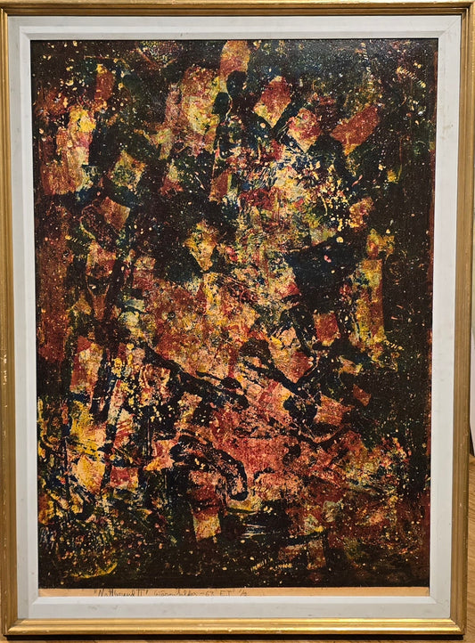 Göran Selder, mixed media, Nattbrand, 60 x 85 cm