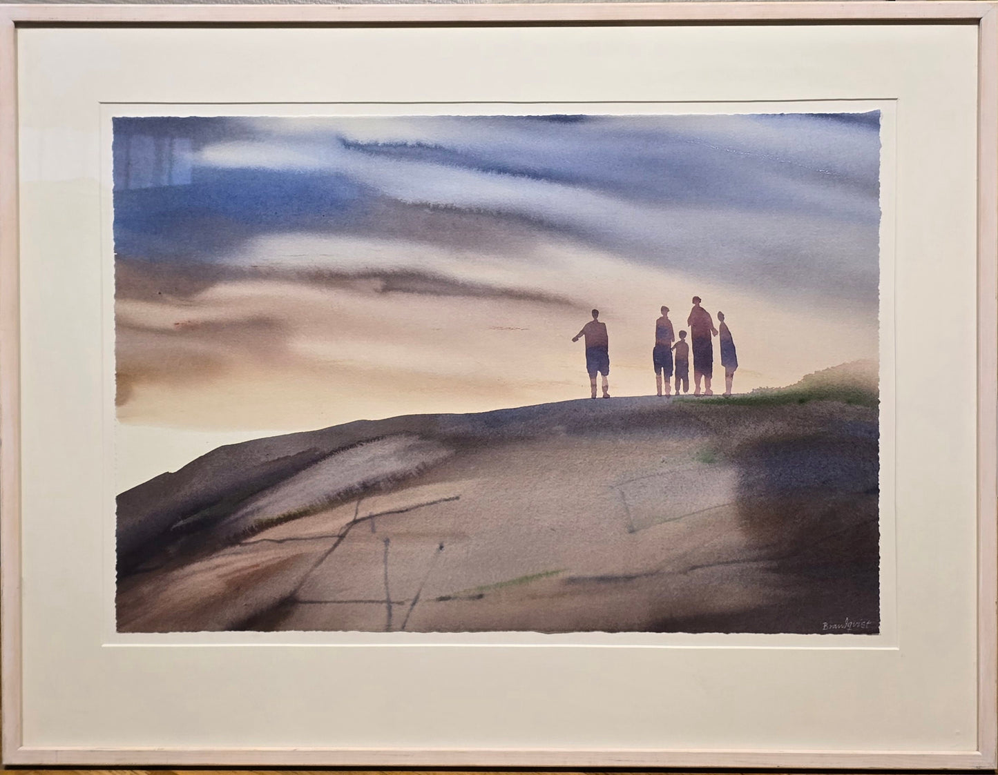 Olle Brandqvist, watercolour, 5 på berget, 62 x 44 cm