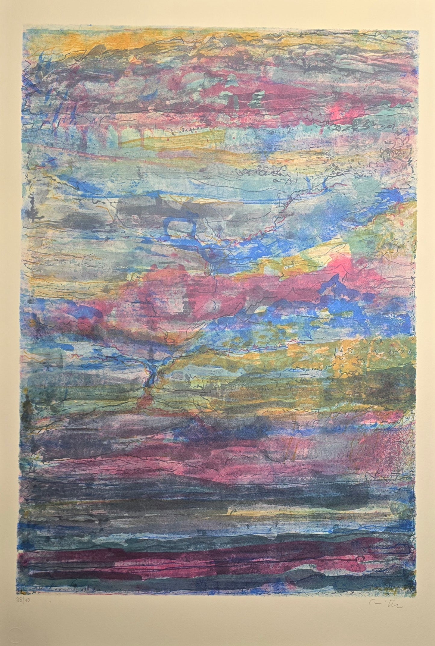 Carina Fogde, lito, Landscape, 47 x 67 cm