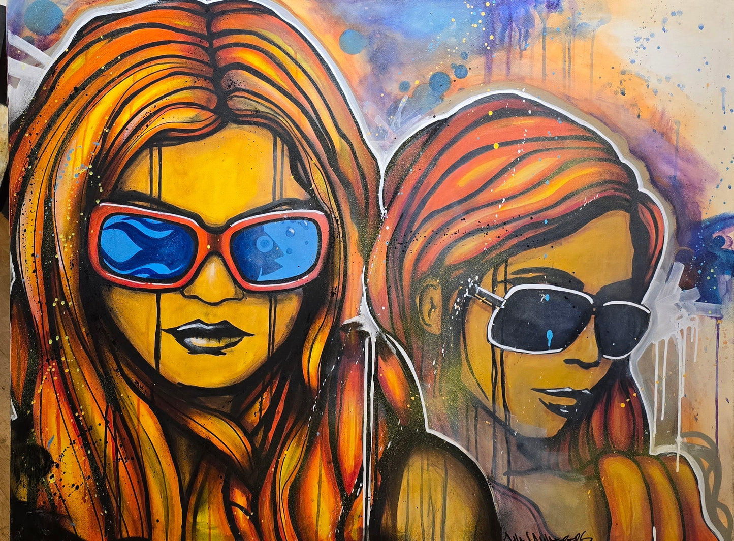 Johan Wattberg, painting , Sisters , 116 x 89
