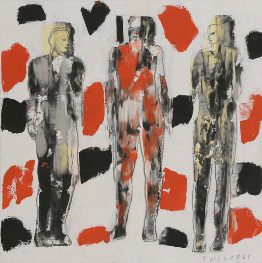 Tord Lager, 3 in red and black, 54 x 54 cm