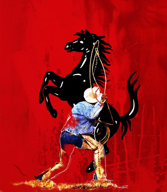 Robert Hilmersson, Horse and cowboy, 50 x 50 cm